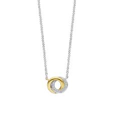 Ti-Sento Two-Tone Double Circle Necklet