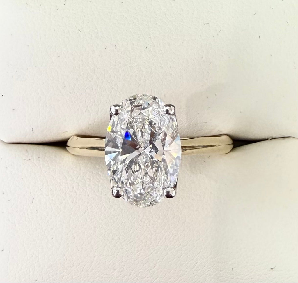 9ct Oval 3ct Lab Diamond Ring