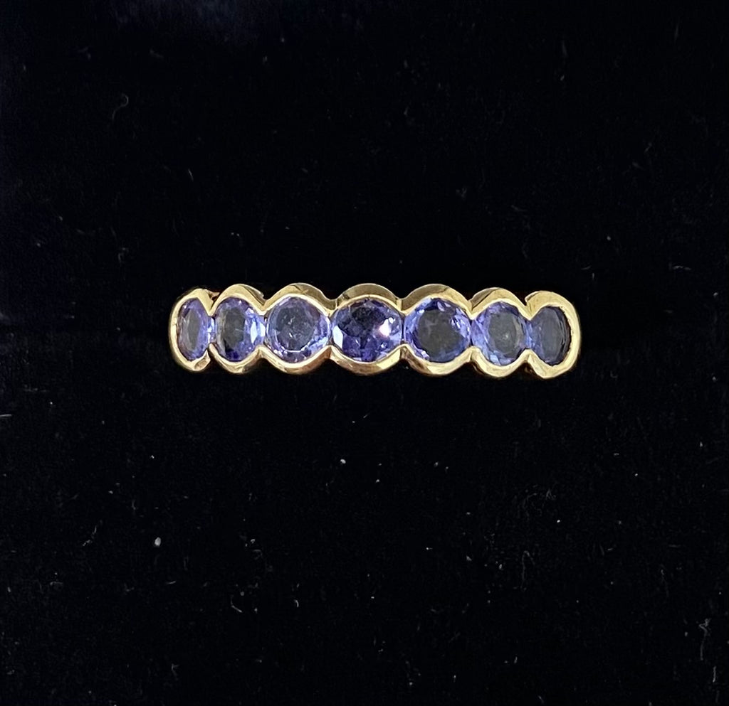 Vintage 9ct Tanzanite 7 Stone Ring