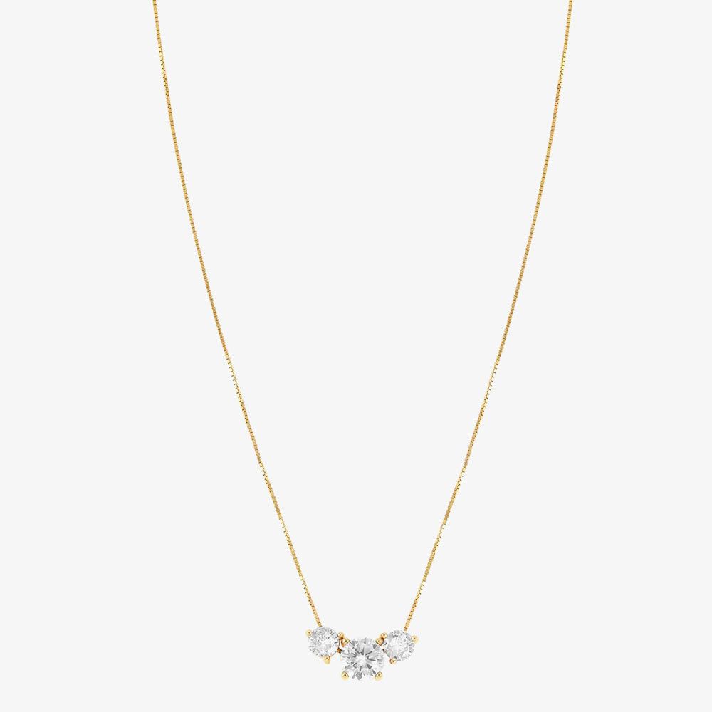 Nomination Colour Wave Gold Triple CZ Necklace