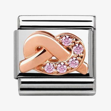 Nomination Rose Gold Pink CZ Knot Link
