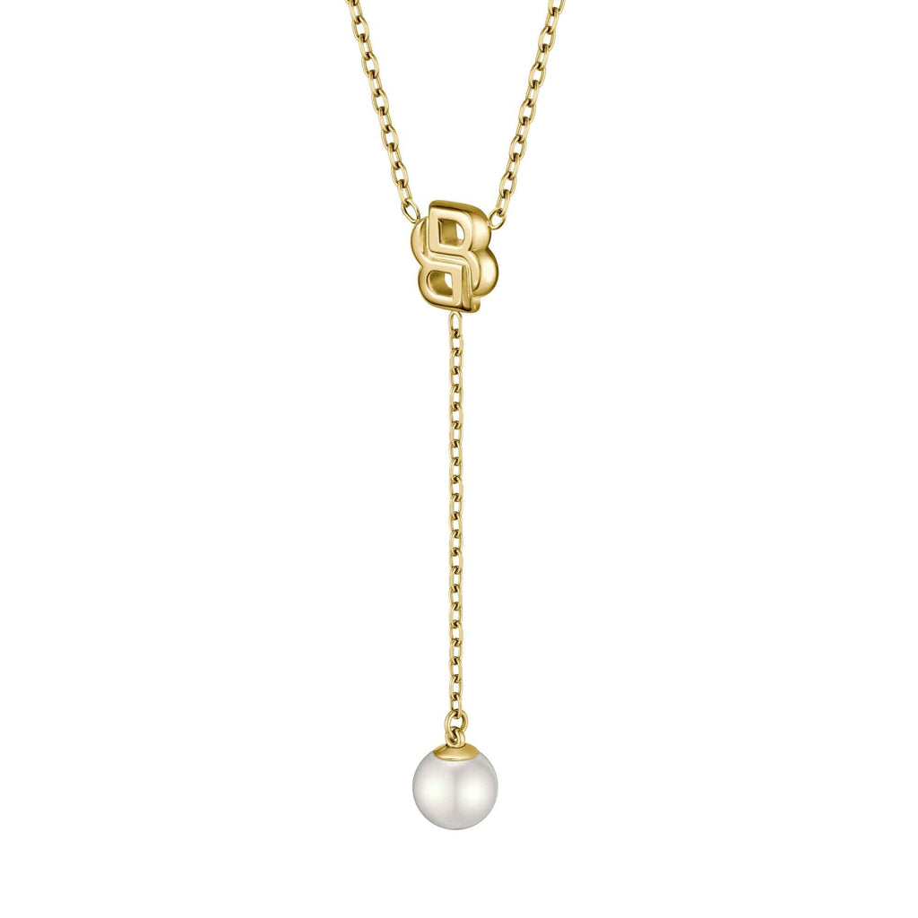 Boss Mirelle Gold Tone Pearl Drop Necklace