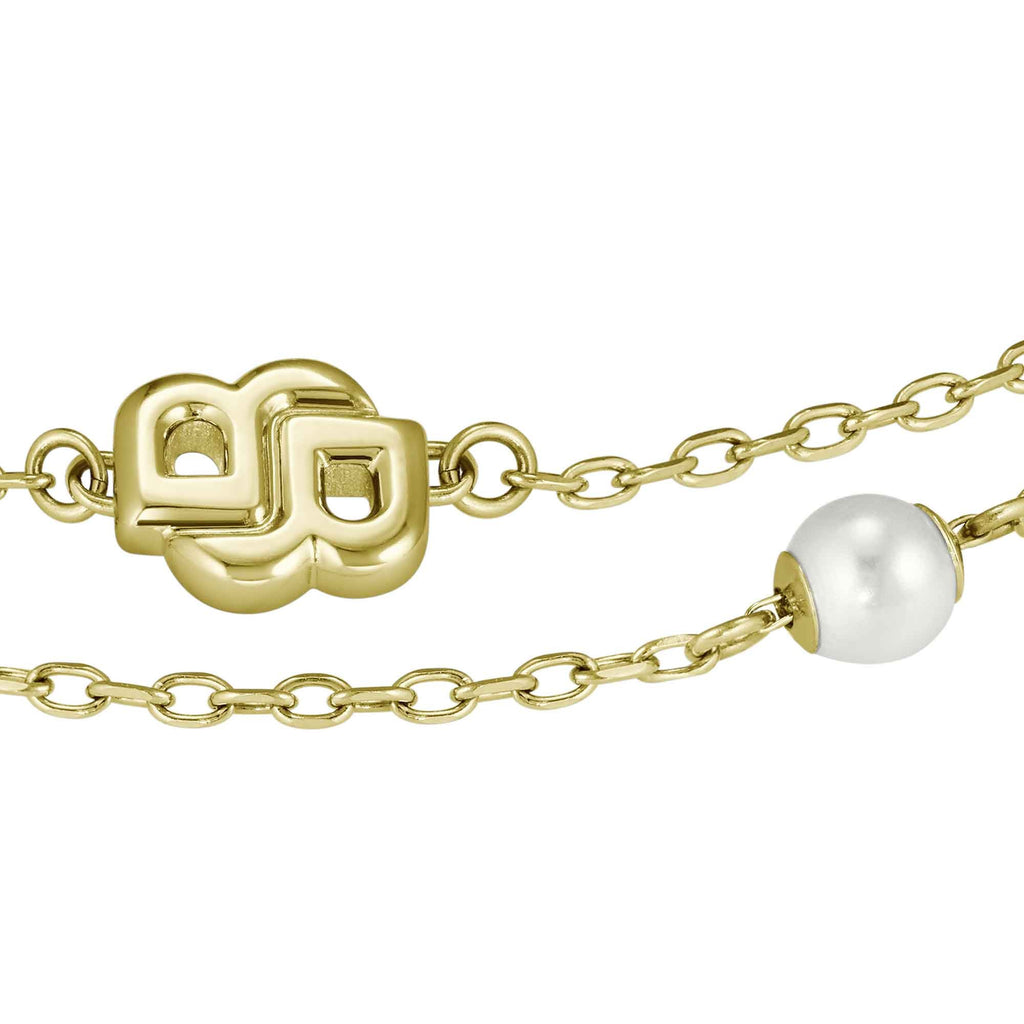 Boss Double Monogram Layered Pearl Bracelet
