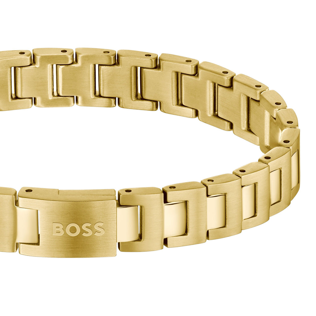 BOSS Candor Gold Plated Stainless Steel Link Bracelet