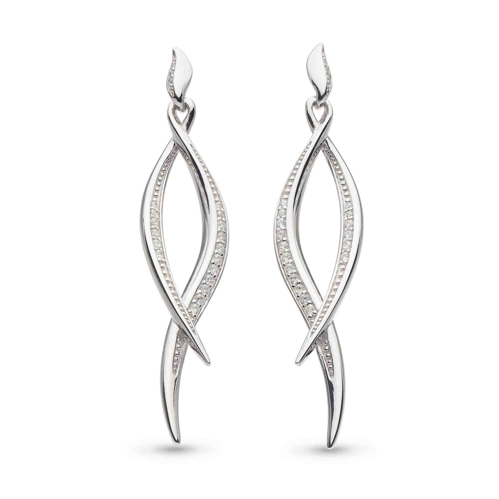 Kit Heath Entwine Twist Drop CZ Earrings
