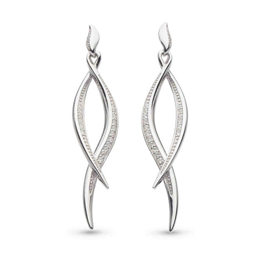Kit Heath Entwine Twist Drop CZ Earrings