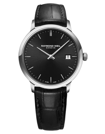 Raymond Weil Gent's Black Leather Toccata Watch