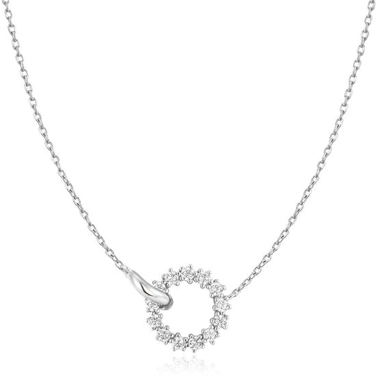 Ania Haie Silver Interlinked Circles Pavé Necklace