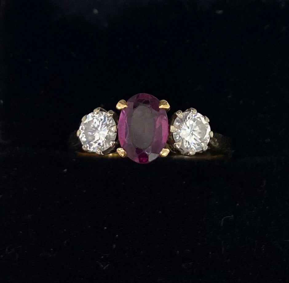 Pre-Loved 18ct Pink Tourmaline and Diamond Ring