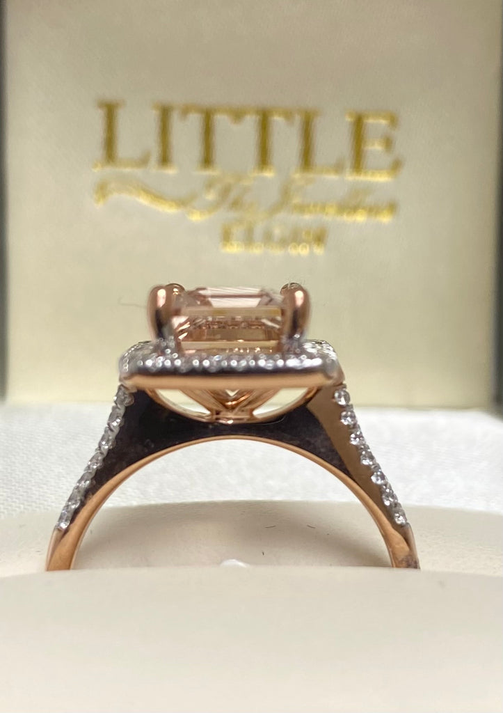 9ct Morganite and Diamond Ring