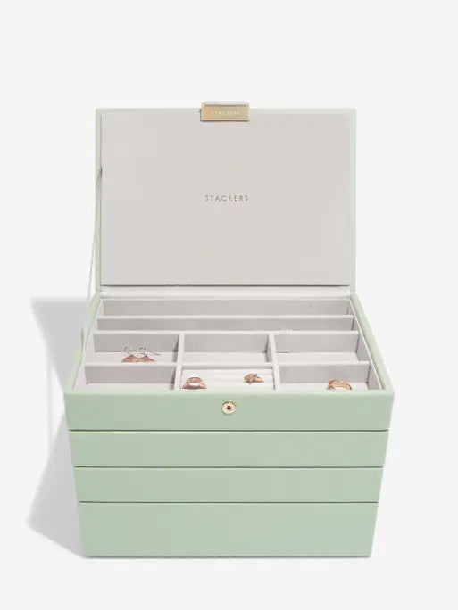 Stackers Sage Green 4 Drawer Jewellery Box