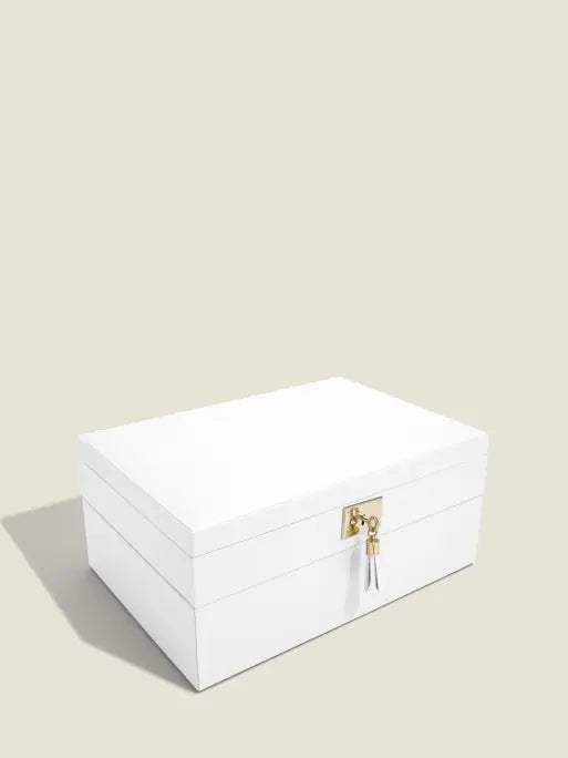 Stackers Orchid White Leather Jewellery Box