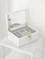 Stackers Orchid White Leather Jewellery Box