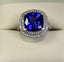 18ct Tanzanite and Diamond Cushion Cut Ring