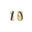 Ti-Sento Gold Plated Black Cubic Zirconia Crossover Earrings