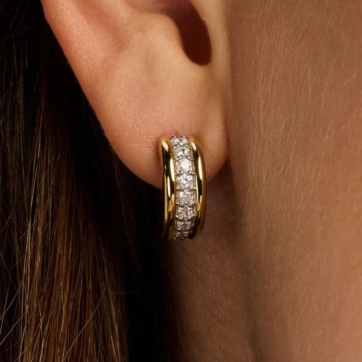 Ti-Sento Triple Band Hoop Earrings