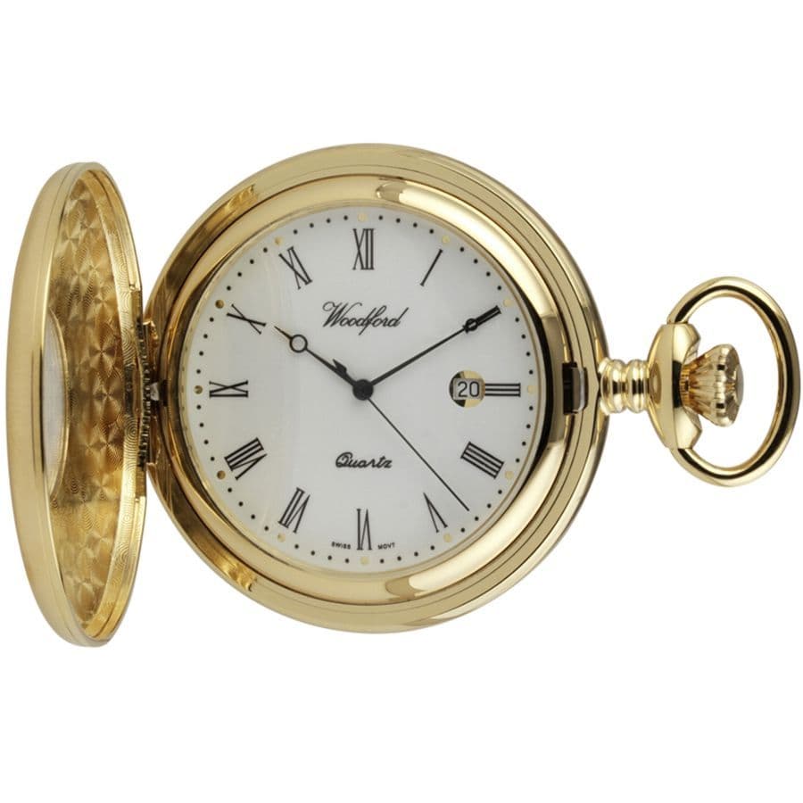 Woodford Quartz Gold Plated Pocket Watch