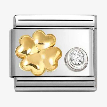 Nomination Gold Clover CZ Composable Link