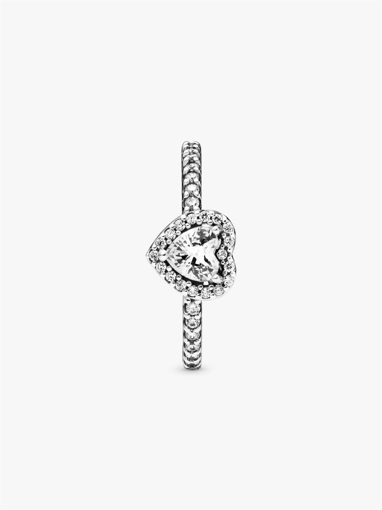 Pandora Silver Elevated Heart Ring