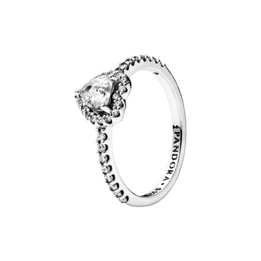 Pandora Silver Elevated Heart Ring