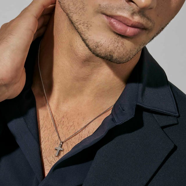 Nomination Steel Diamond Cross Pendant