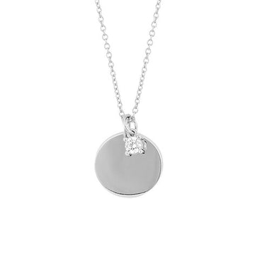 Diamonfire Silver Disc & CZ Pendant