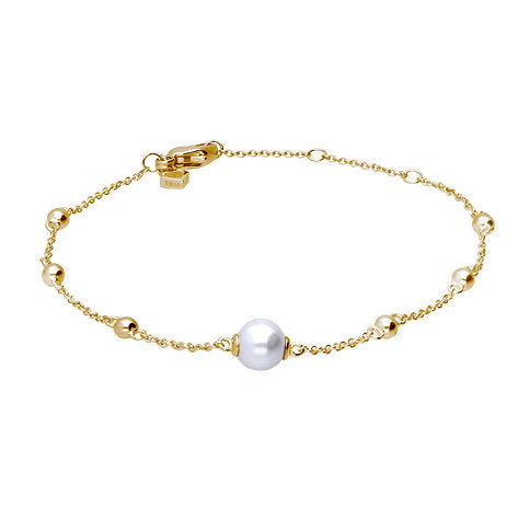 Diamonfire Gold Plated Pearl Bracelet