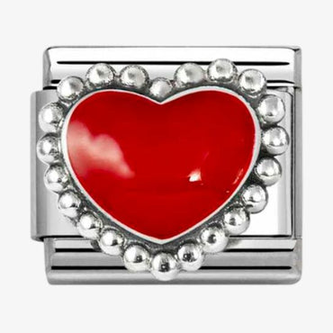 Nomination Red Beaded Heart Composable Link
