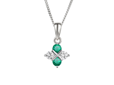 Amore Serenity Emerald & Cubic Zirconia Pendant