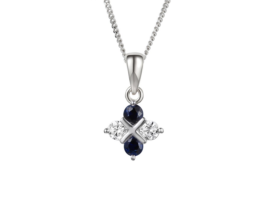 Amore Serenity Sapphire & Cubic Zirconia Pendant