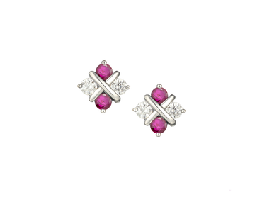 Amore Serenity Ruby & Cubic Zirconia Earrings