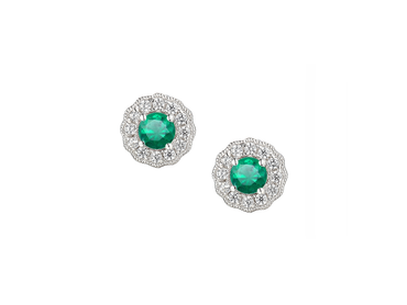 Amore Emerald & Cubic Zirconia Earrings