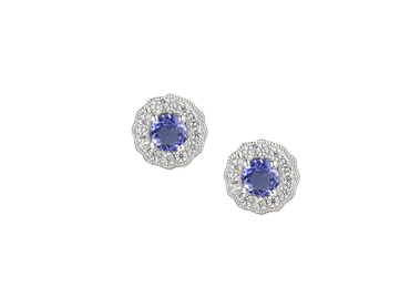 Amore Silver Tanzanite & Cubic Zirconia Earrings