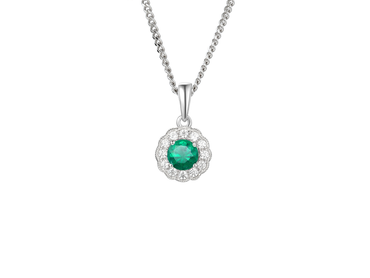 Amore Emerald & Cubic Zirconia Pendant