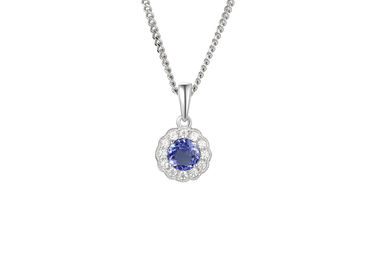 Amore Silver Tanzanite & Cubic Zirconia Pendant