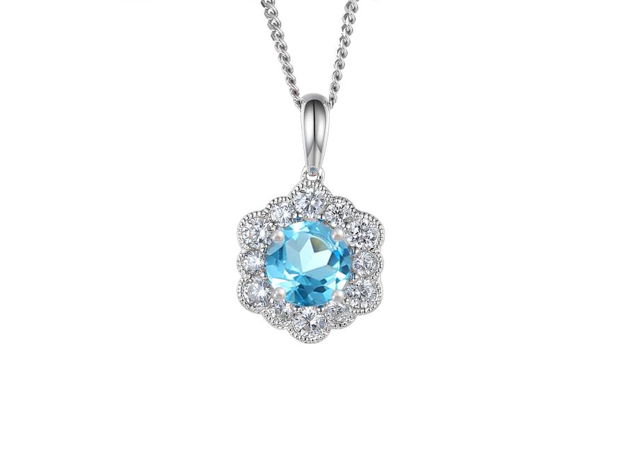 Amore Loveable Blue Topaz Pendant