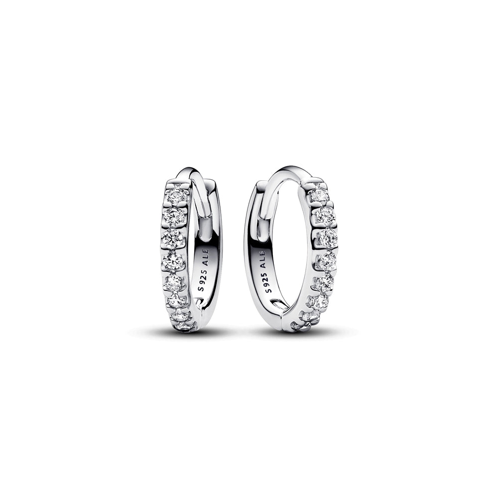 Pandora Sparkling Huggie Hoops