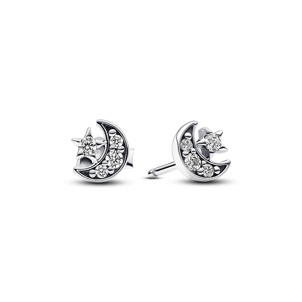 Pandora Sparkling Moon Earrings