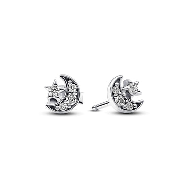 Pandora Sparkling Moon Earrings