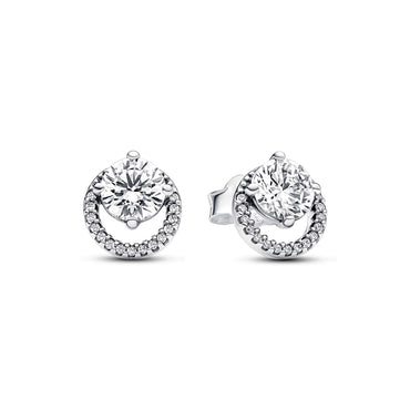 Pandora Round Halo Earrings