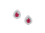 Amore Ruby and CZ Pear Shape Earrings