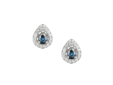 Amore Sapphire and CZ Pear Shape EarrIngs