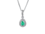 Amore Emerald and CZ Pear Shape Pendant