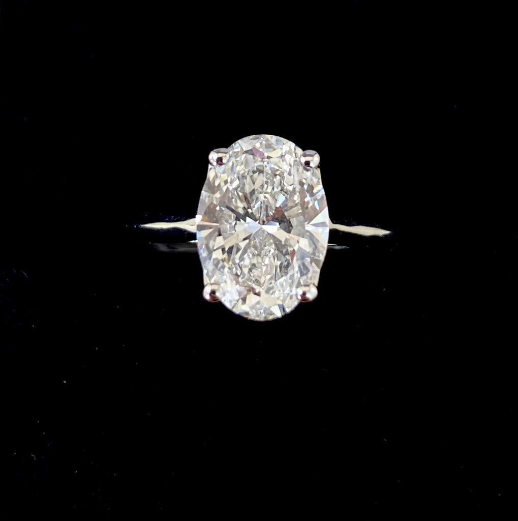 9ct White Gold Oval Laboratory Diamond Ring