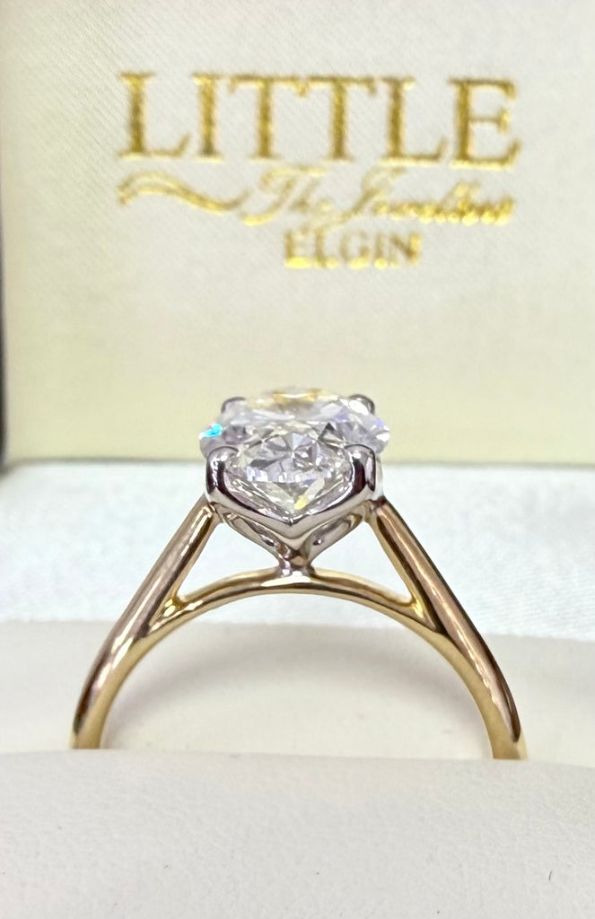 9ct Oval 3ct Lab Diamond Ring