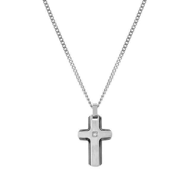 Nomination Steel Diamond Cross Pendant