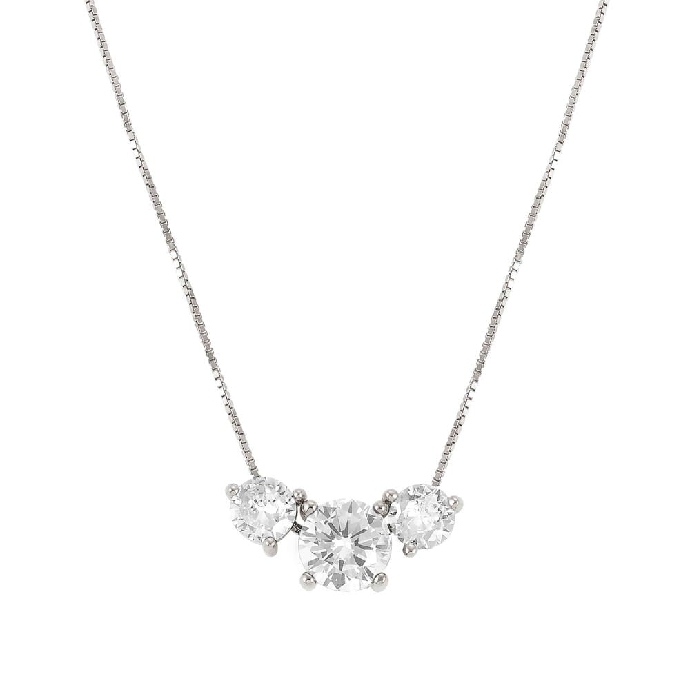 Nomination Colour Wave Silver Triple CZ Necklace