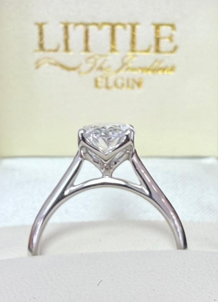 9ct White Gold 2.08ct Oval Lab Diamond Ring