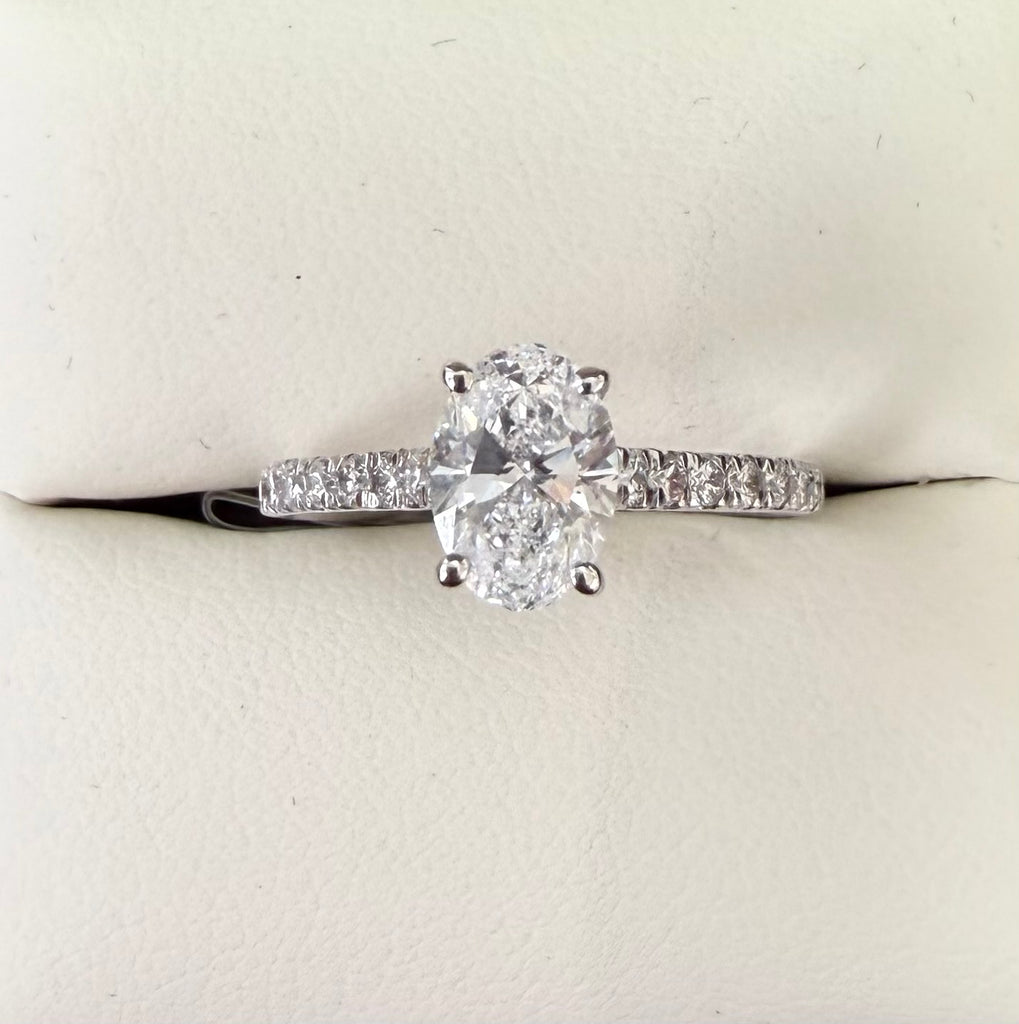 9ct White Gold Oval Lab Diamond Ring