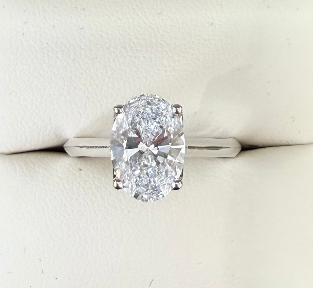 9ct White Gold 2.08ct Oval Lab Diamond Ring